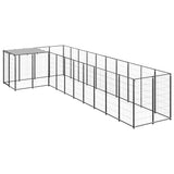 NNEVL Dog Kennel Black 7.26 m² Steel