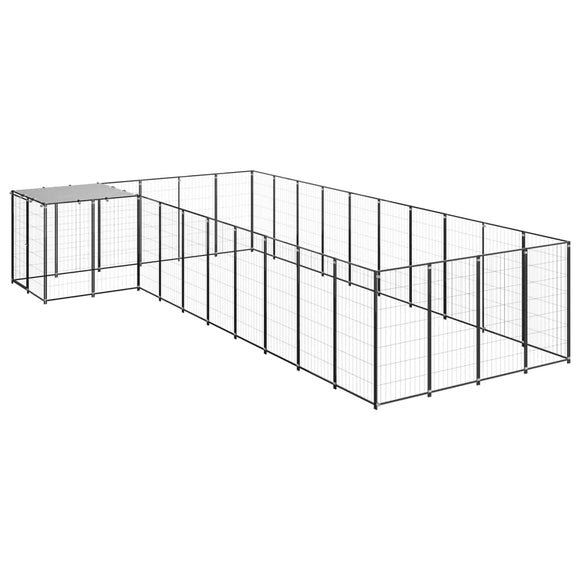 NNEVL Dog Kennel Black 13.31 m² Steel