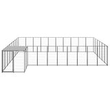 NNEVL Dog Kennel Black 19.36 m² Steel