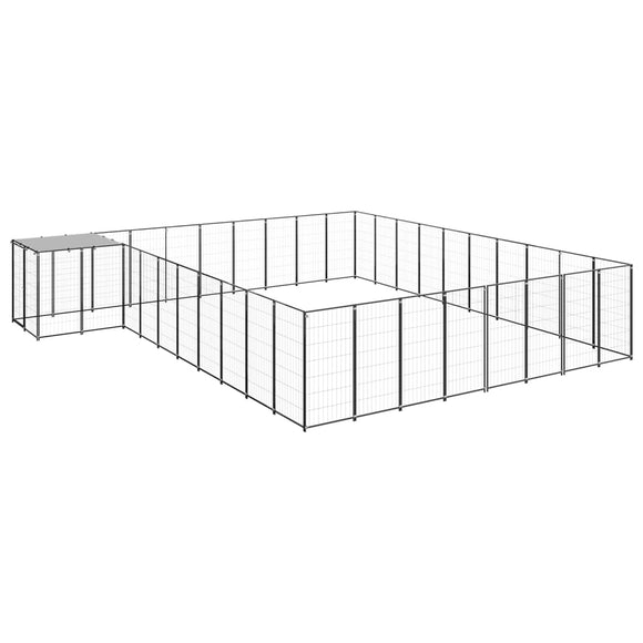 NNEVL Dog Kennel Black 25.41 m² Steel