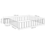 NNEVL Dog Kennel Black 37.51 m² Steel