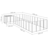 NNEVL Dog Kennel Silver 13.31 m² Steel