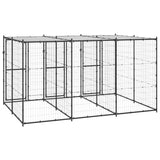NNEVL Outdoor Dog Kennel Steel with Roof 7.26 m²
