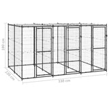 NNEVL Outdoor Dog Kennel Steel with Roof 7.26 m²