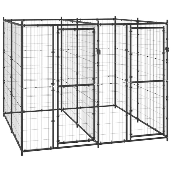 NNEVL Outdoor Dog Kennel Steel 4.84 m²