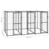 NNEVL Outdoor Dog Kennel Steel 7.26 m²