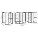 NNEVL Outdoor Dog Kennel Steel 12.1 m²