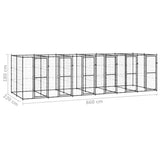 NNEVL Outdoor Dog Kennel Steel 14.52 m²