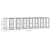 NNEVL Outdoor Dog Kennel Steel 16.94 m²