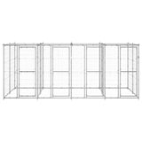 NNEVL Outdoor Dog Kennel Galvanised Steel with Roof 9.68 m²