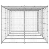 NNEVL Outdoor Dog Kennel Galvanised Steel with Roof 9.68 m²