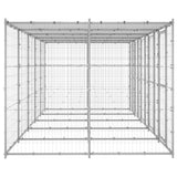 NNEVL Outdoor Dog Kennel Galvanised Steel with Roof 12.1 m²
