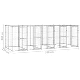 NNEVL Outdoor Dog Kennel Galvanised Steel with Roof 12.1 m²
