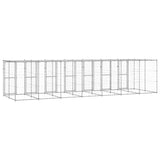 NNEVL Outdoor Dog Kennel Galvanised Steel with Roof 16.94 m²