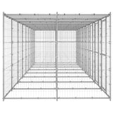 NNEVL Outdoor Dog Kennel Galvanised Steel with Roof 19.36 m²