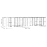 NNEVL Outdoor Dog Kennel Galvanised Steel with Roof 19.36 m²