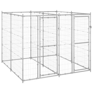 NNEVL Outdoor Dog Kennel Galvanised Steel 4.84 m²