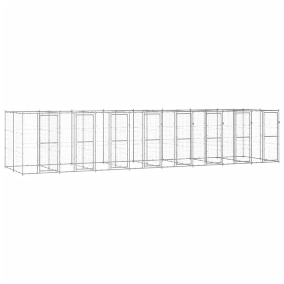 NNEVL Outdoor Dog Kennel Galvanised Steel 19.36 m²