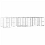 NNEVL Outdoor Dog Kennel Galvanised Steel 19.36 m²
