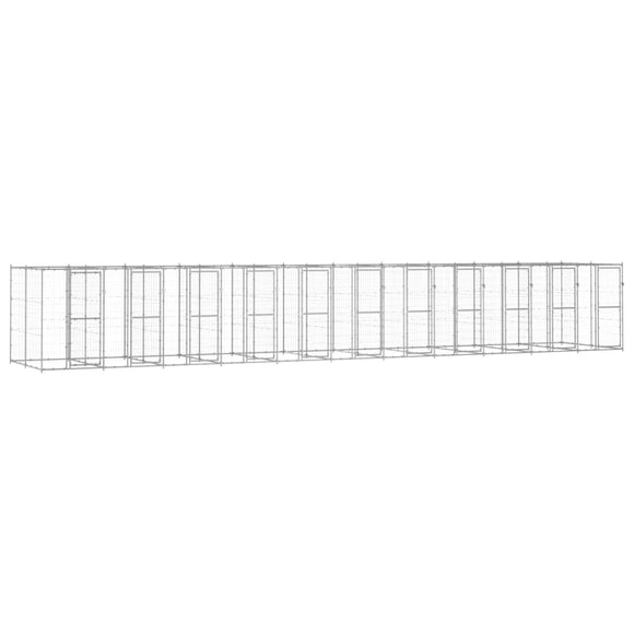 NNEVL Outdoor Dog Kennel Galvanised Steel 26.62 m²