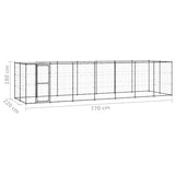 NNEVL Outdoor Dog Kennel Steel with Roof 16.94 m²