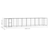 NNEVL Outdoor Dog Kennel Steel with Roof 21.78 m²