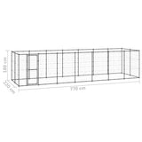 NNEVL Outdoor Dog Kennel Steel 16.94 m²