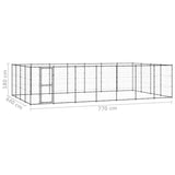 NNEVL Outdoor Dog Kennel Steel 33.88 m²