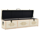 NNEVL Storage Bench 110 cm Cream Solid Firwood and Fabric