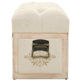 NNEVL Storage Bench 110 cm Cream Solid Firwood and Fabric