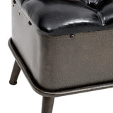 NNEVL Storage Bench with Backrest 110 cm Black Faux Leather