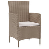 NNEVL Garden Chairs with Cushions 2 pcs Poly Rattan Beige