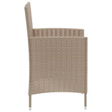 NNEVL Garden Chairs with Cushions 2 pcs Poly Rattan Beige