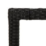NNEVL Garden Table 90x90x75 cm Tempered Glass and Poly Rattan Black