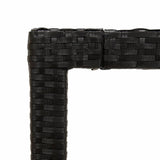 NNEVL Garden Table 90x90x75 cm Tempered Glass and Poly Rattan Black