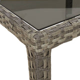NNEVL Garden Table 150x90x75 cm Tempered Glass and Poly Rattan Grey