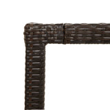 NNEVL Garden Table Brown 190x90x75 cm Tempered Glass and Poly Rattan