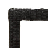 NNEVL Garden Table Black 190x90x75 cm Tempered Glass and Poly Rattan