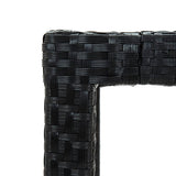 NNEVL Garden Table 90x90x75 cm Poly Rattan and Acacia Wood Black