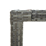 NNEVL Garden Table 90x90x75 cm Poly Rattan and Acacia Wood Grey