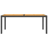 NNEVL Garden Table 150x90x75 cm Poly Rattan and Acacia Wood Black