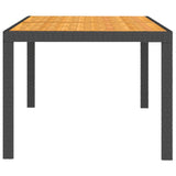 NNEVL Garden Table 150x90x75 cm Poly Rattan and Acacia Wood Black