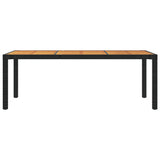 NNEVL Garden Table 190x90x75 cm Poly Rattan and Acacia Wood Black