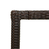 NNEVL Garden Table Brown 250x100x75 cm Tempered Glass and Poly Rattan