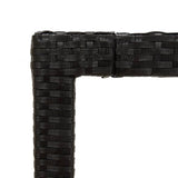 NNEVL Garden Table Black 250x100x75 cm Tempered Glass and Poly Rattan