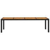 NNEVL Garden Table Black 250x100x75 cm Poly Rattan