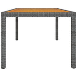 NNEVL Garden Table Grey 250x100x75 cm Poly Rattan