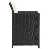 NNEVL Garden Chairs 4 pcs Poly Rattan Black
