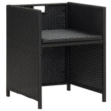 NNEVL Garden Chairs 4 pcs Poly Rattan Black