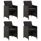 NNEVL Garden Chairs with Cushions 4 pcs Poly Rattan Black
